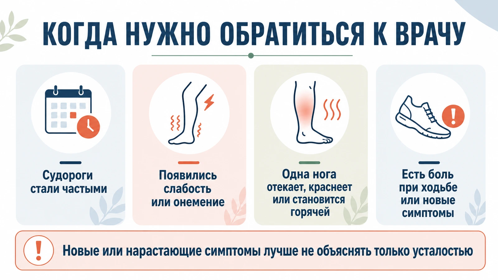 Тревожные признаки при судорогах, когда стоит обратиться к врачу