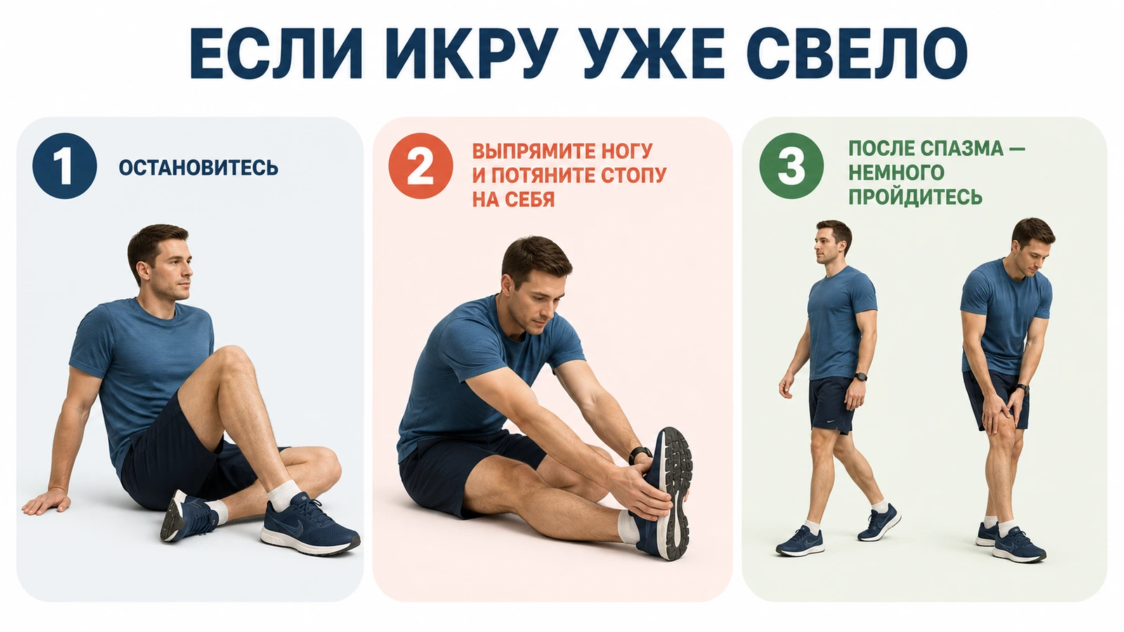Первая помощь при судороге икроножной мышцы