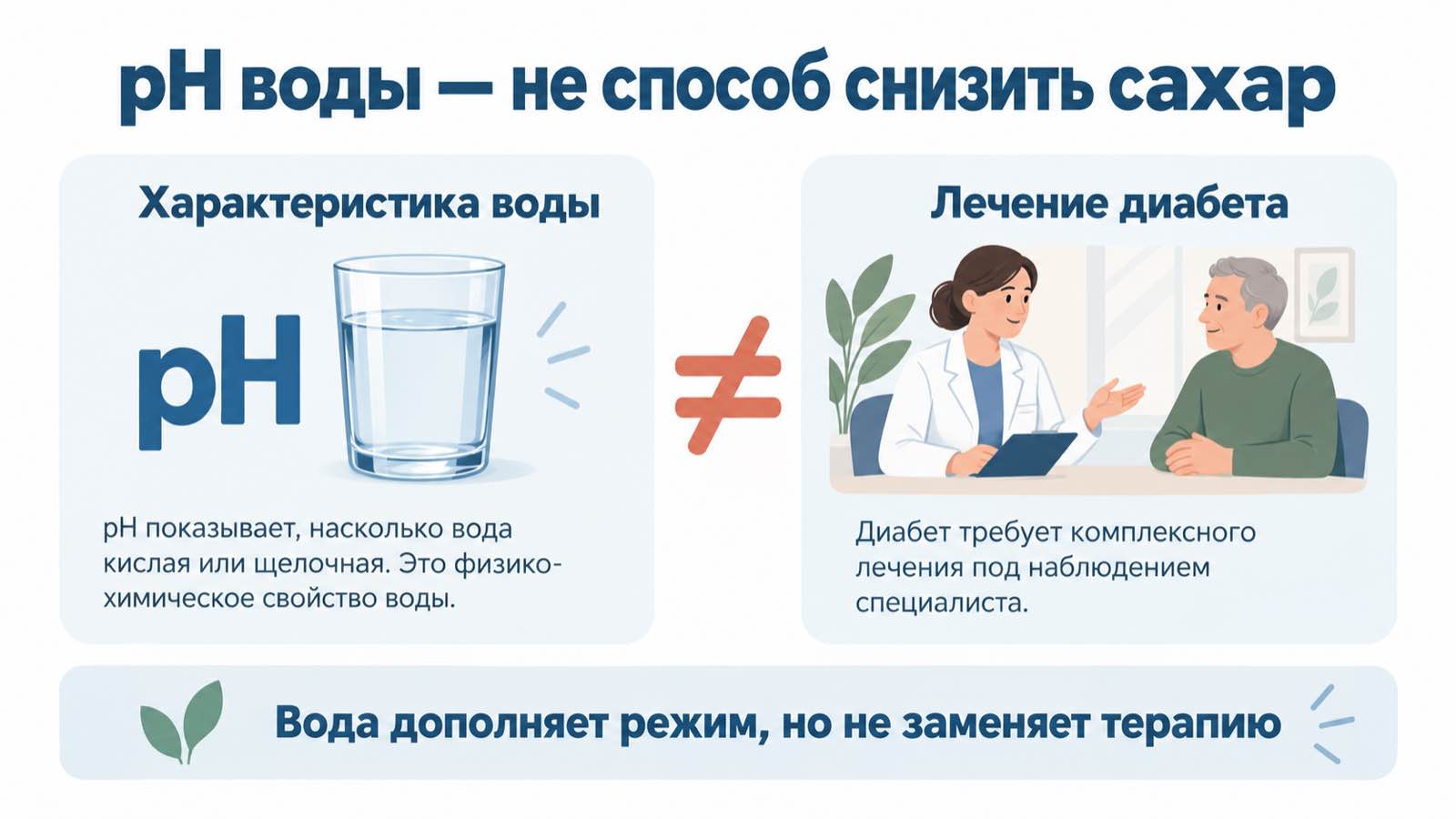 pH воды не заменяет лечение диабета