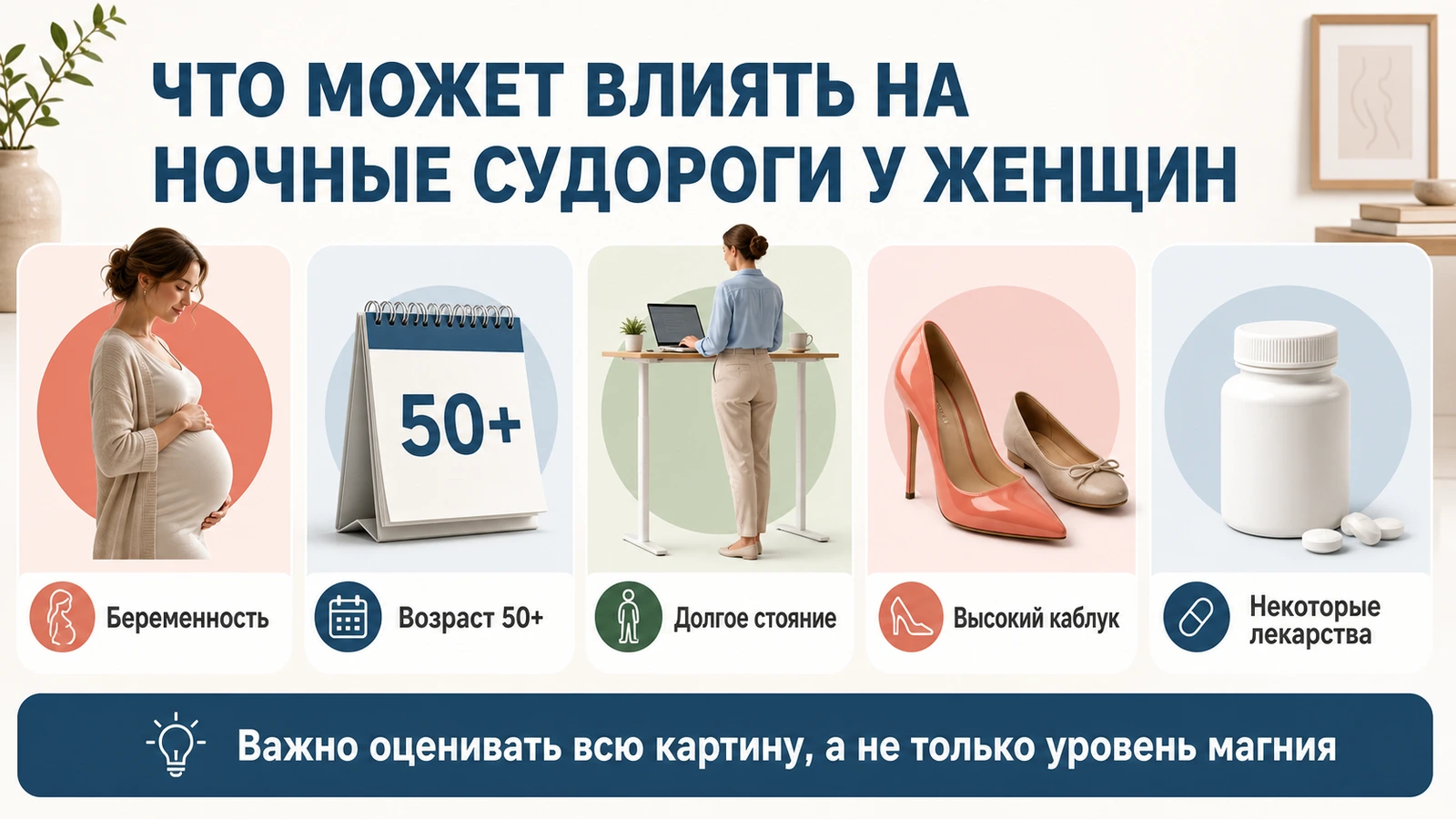Факторы ночных судорог ног у женщин