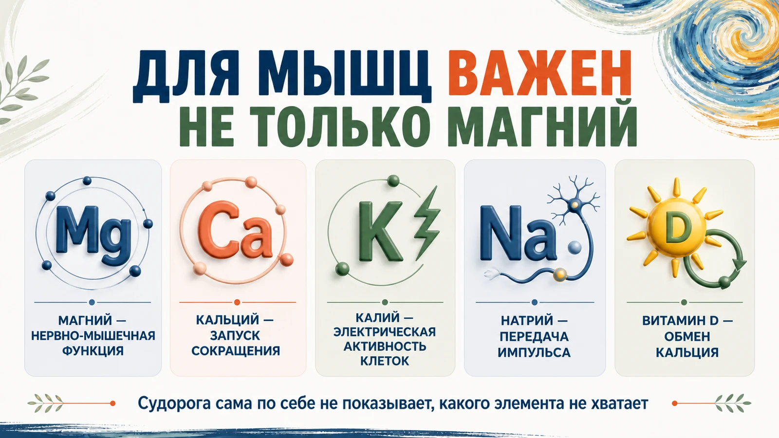 Электролиты и витамин D, важные для нормальной работы мышц