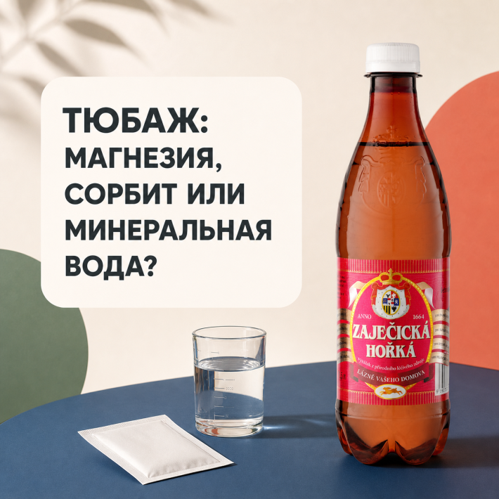 Тюбаж с магнезией, сорбитом и минеральной водой: в чём разница