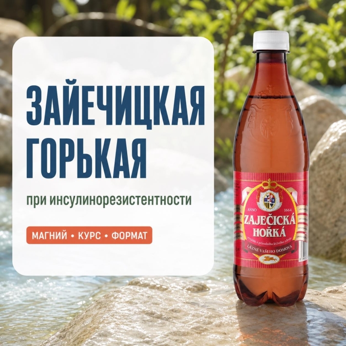 Зайечицкая Горькая при инсулинорезистентности: магний, курс и как выбрать формат