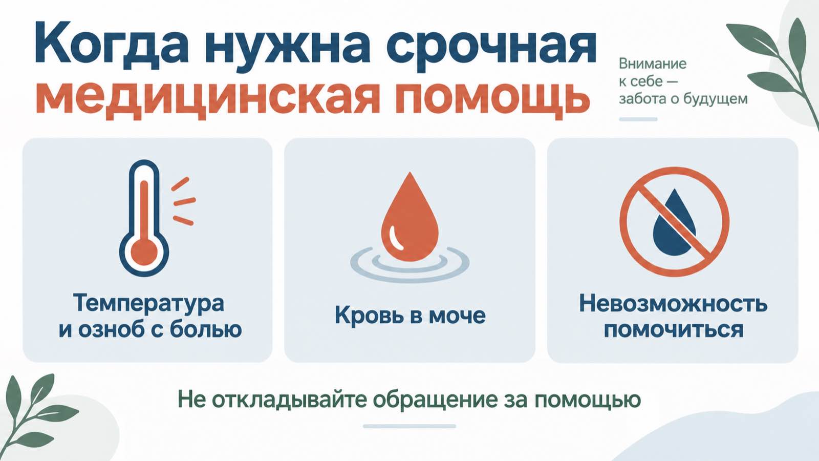 Симптомы, при которых нужна срочная медицинская помощь