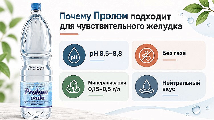 Пролом — негазированная слабоминерализованная вода для чувствительного желудка
