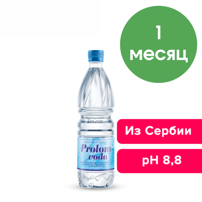 Щелочная Пролом вода 0,5 л, без газа (запас воды на 1 месяц, 90 бутылок)