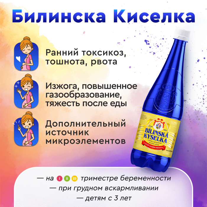 Билинска Киселка 1 литр, природ. газ., 6 шт. в уп.