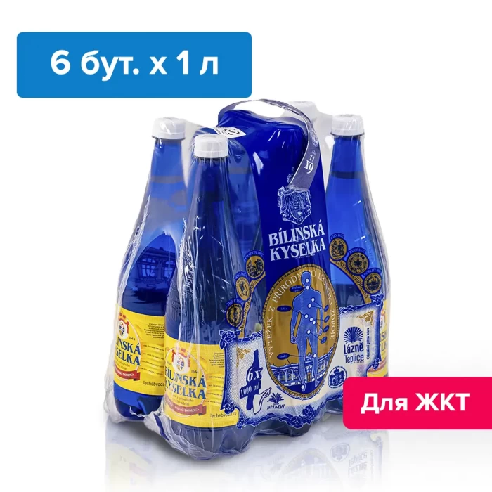 Билинска Киселка 1 литр, природ. газ.(запас воды на 1 месяц, 18 бутылок) 