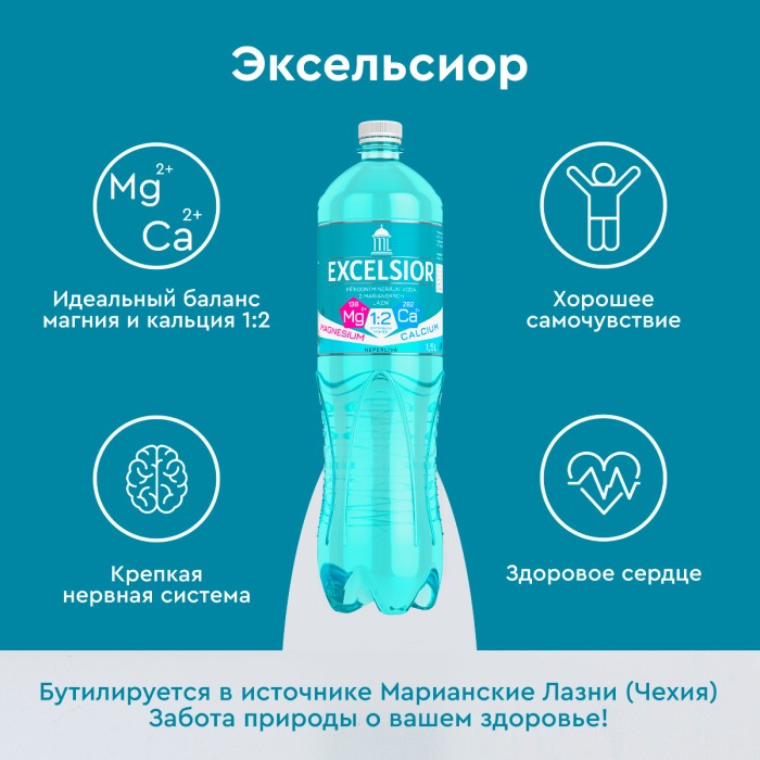 Эксельсиор, 0,5 л, природ. газ. (срок годности до 12.11.2026)