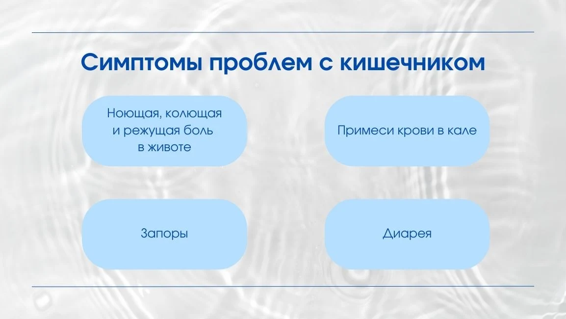 Инфографика о симптомах кишечных патологий