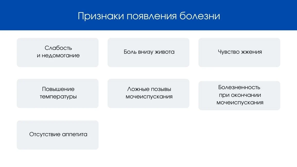 Инфографика о симптомах цистита