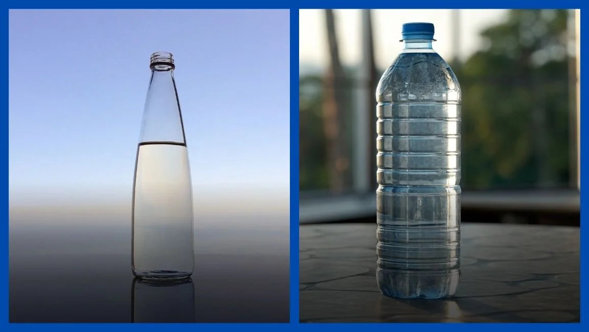 Стеклянная и пластиковая бутылки с водой, что вреднее?